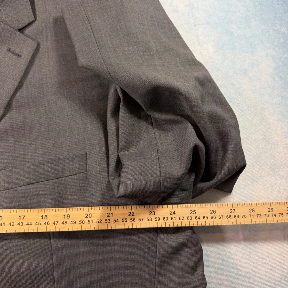 Lauren Ralph Lauren Suit Jacket Mens 50R Grey Wool Blend 2-Button Blazer 3062